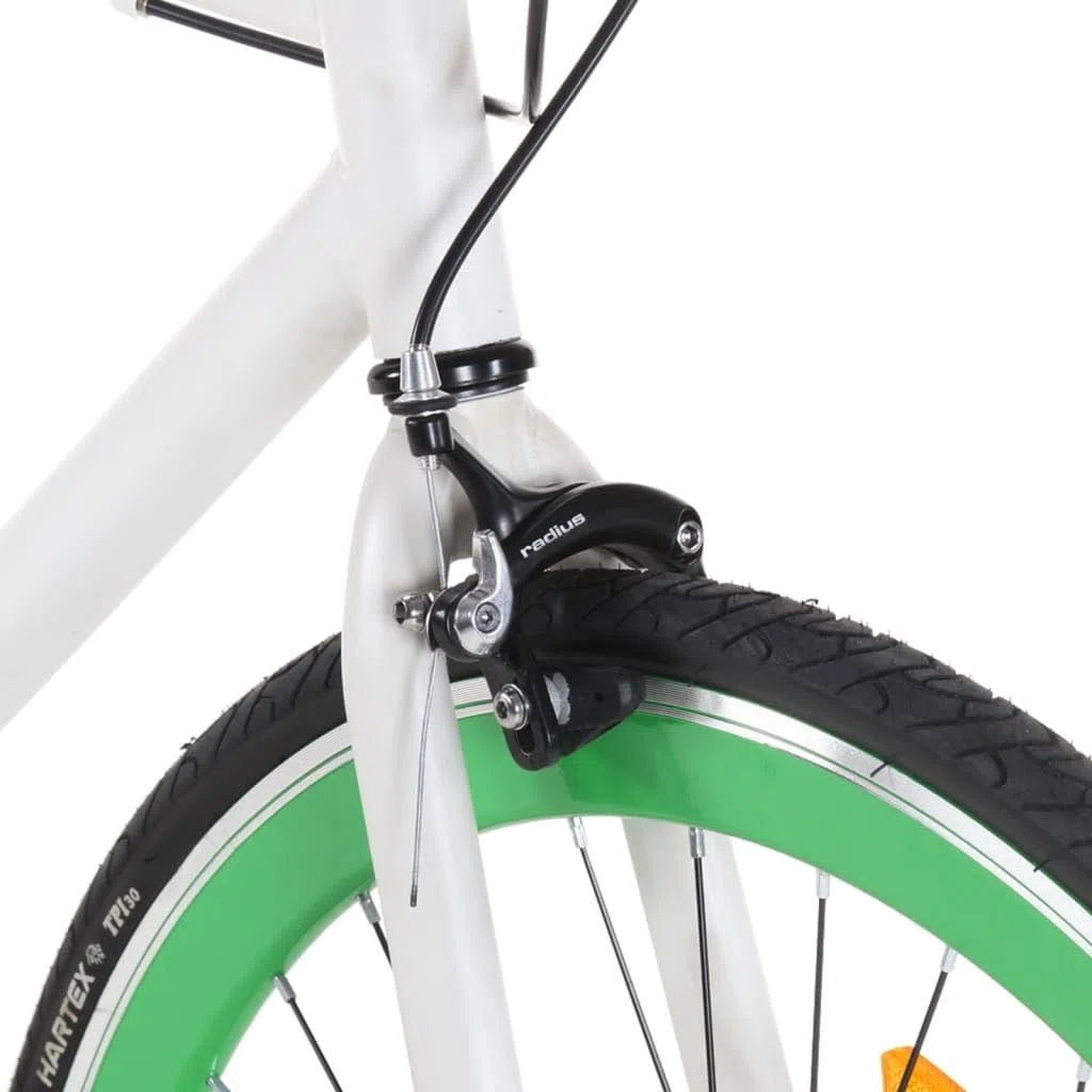 Bicicletta a scatto fisso bianco e verde 700c 55 cm biciclette