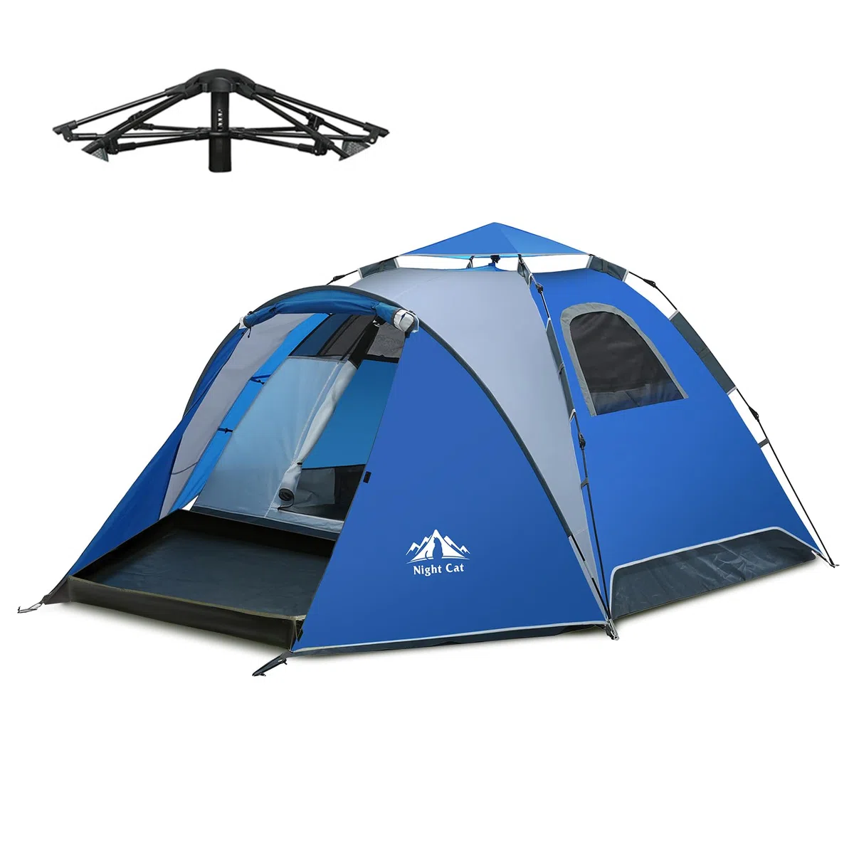 Night Cat Tenda da Campeggio 3 4 Posti: Tenda Pop Up Impermeabile Automatica Facile da Installare per Familiare Campeggio Picnic Parco Giardino