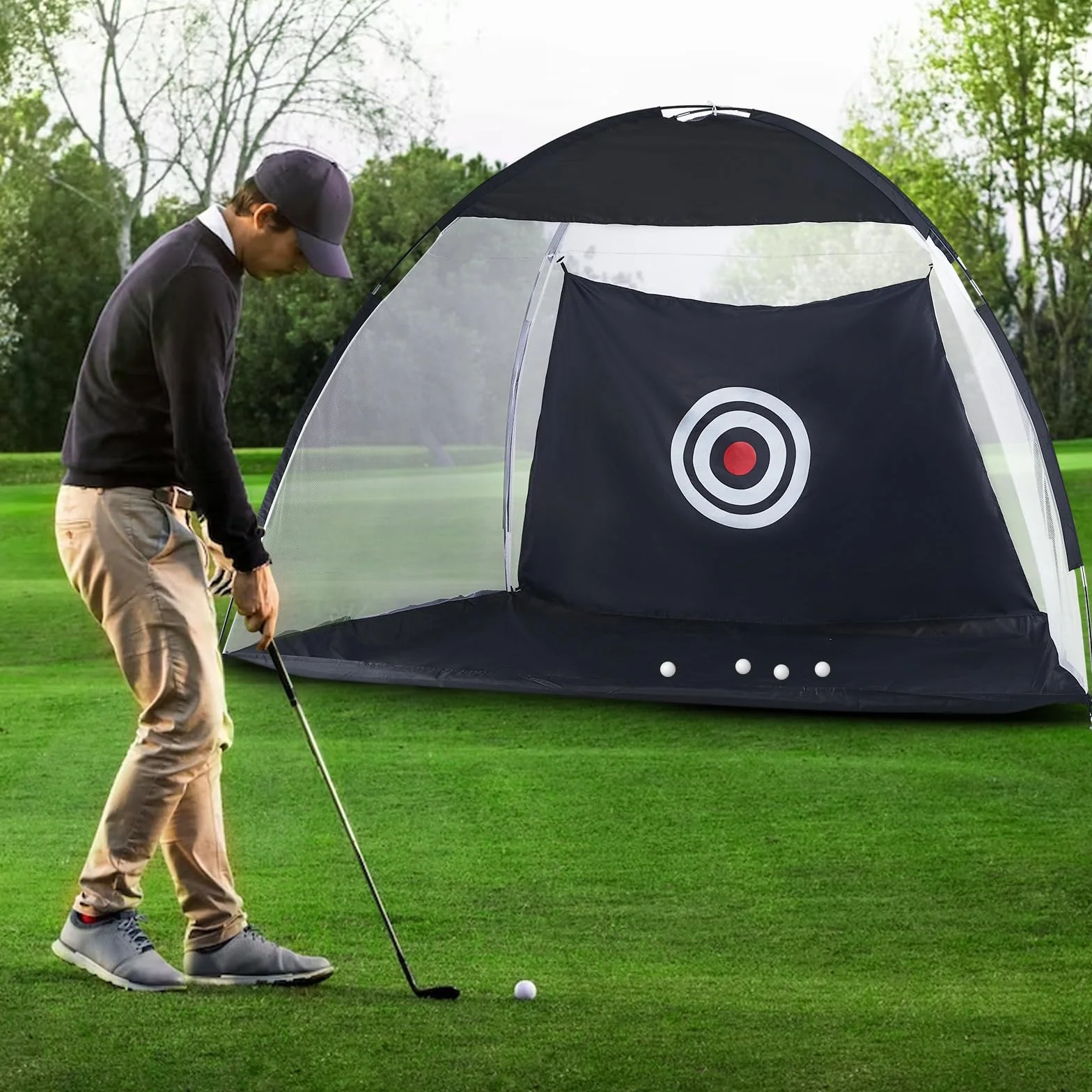 LEMROE Reti da golf professionali per guida in cortile/con tappetino da golf da giardino con borsa per il trasporto