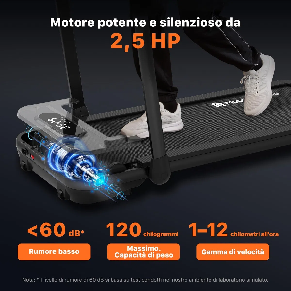 Mobvoi Home Treadmill SE Tapis Roulant AI Intelligente Elettrico 1-12km/h Pieghevole 3 in 1 Tappetino da Passeggio Portatile Compatto da 2,5 HP con Display LED Telecomando TicSports APP 120 kg