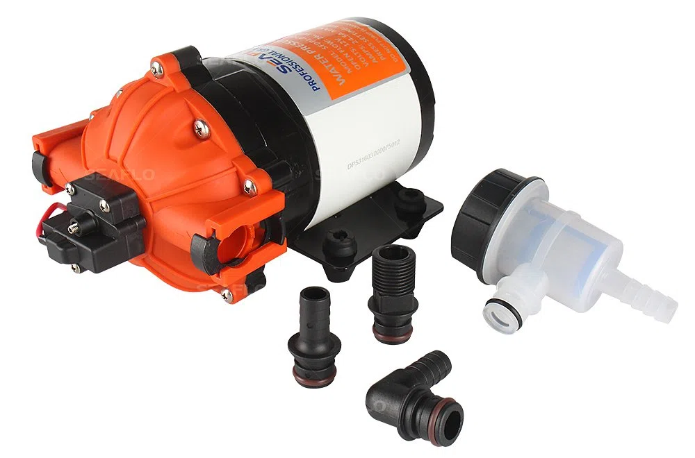 Pompa dell'acqua ad alte prestazioni, 12 Volt, 26,5 l/min, pompa a membrana a 5 camere