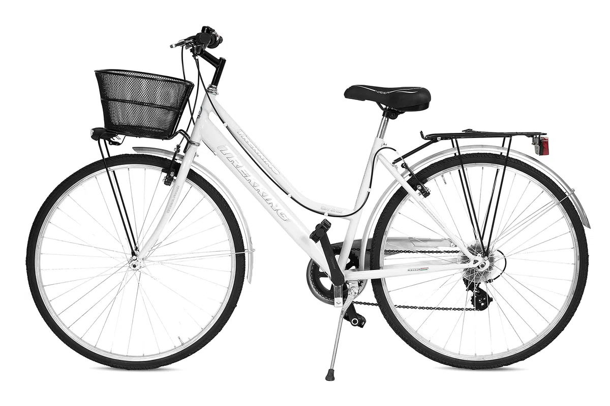 MADICKS Bicicletta Donna da Passeggio Olanda Misura 28 Bici da città Vintage retrò con Cestino Bianca Con Cambio