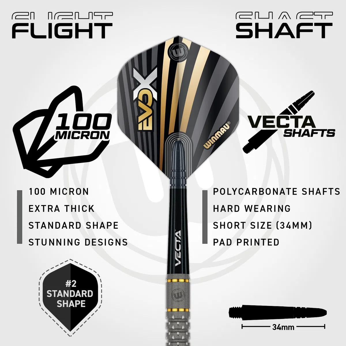 WINMAU – Michael Van Gerwen MvG - EvoX Set di Freccette Professionali con voli e steli per Freccette - Disponibile con Punta Morbida da 18 g, Peso Pieno da 20 g e Punta in Acciaio da 21g, 22,5g e 24g