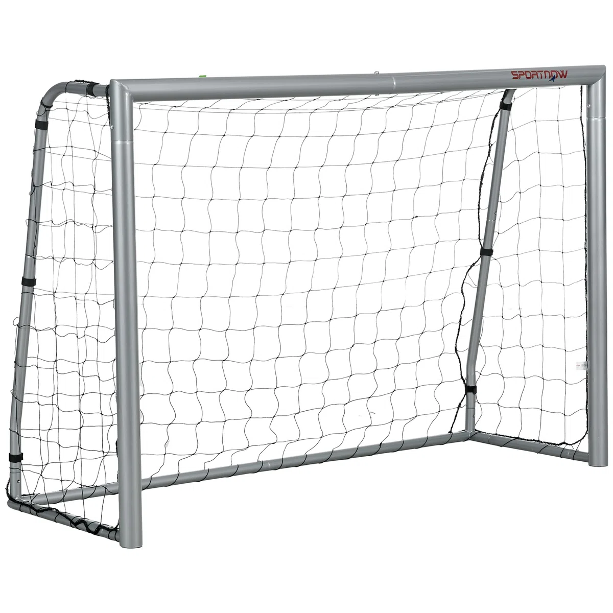 SPORTNOW Porta da Calcio con Viti e Picchetti inclusi, Rete Calcio Grigia in PE e Metallo