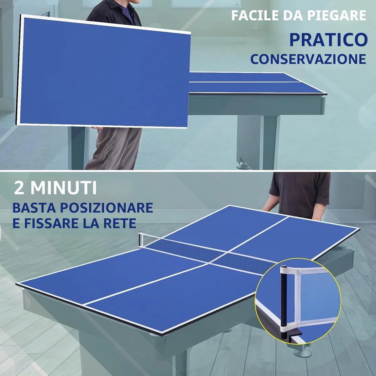 Tavolo da ping pong pieghevole da 7FT Piano da ping pong per tavolo da biliardo interno 210 x 120 cm