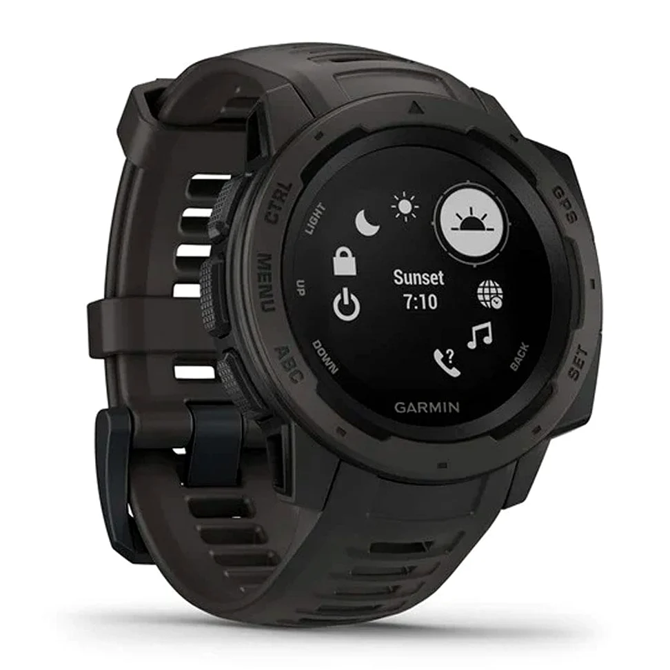 Garmin Instinct Graphite Sportwatch GPS, Regular, Grigio (Ricondizionato)