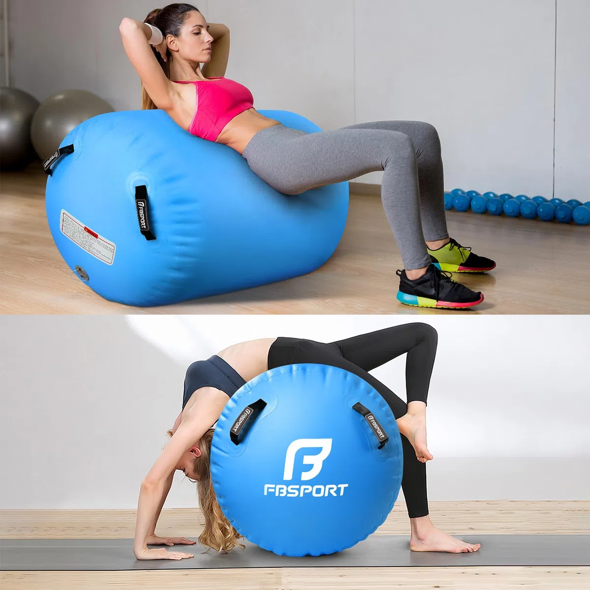 FBSPORT Tappetino Gonfiabile per Yoga, Taekwondo e Allenamento Tumbling