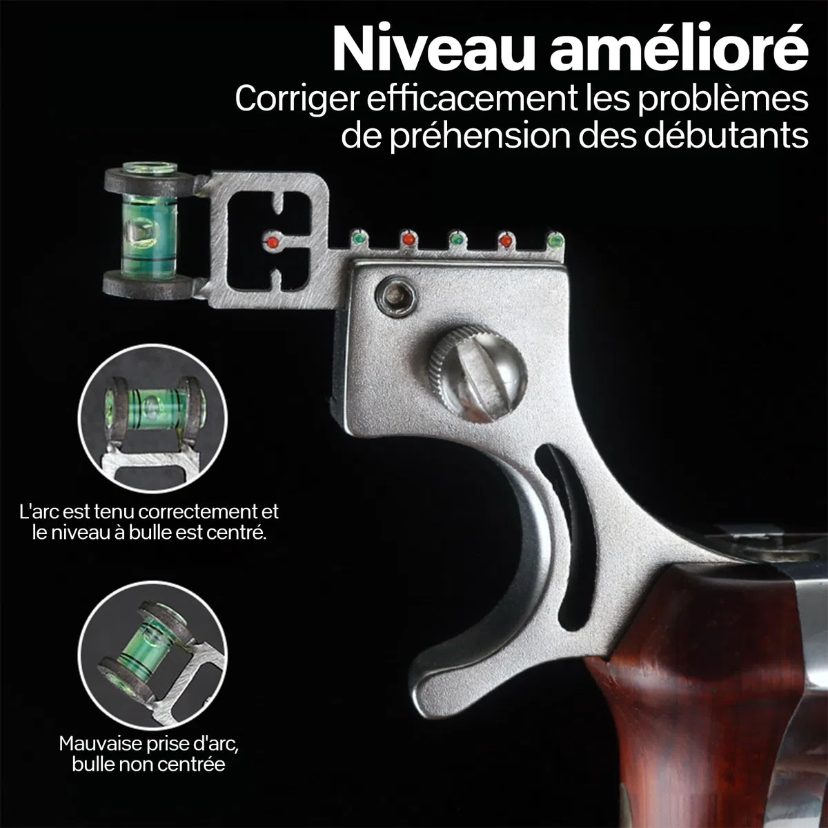 Lance-Pierre Professional Super Slingshot - Elastici ad alte prestazioni, sfere di argilla e acciaio - Accessorio di tiro di precisione per caccia e tempo libero