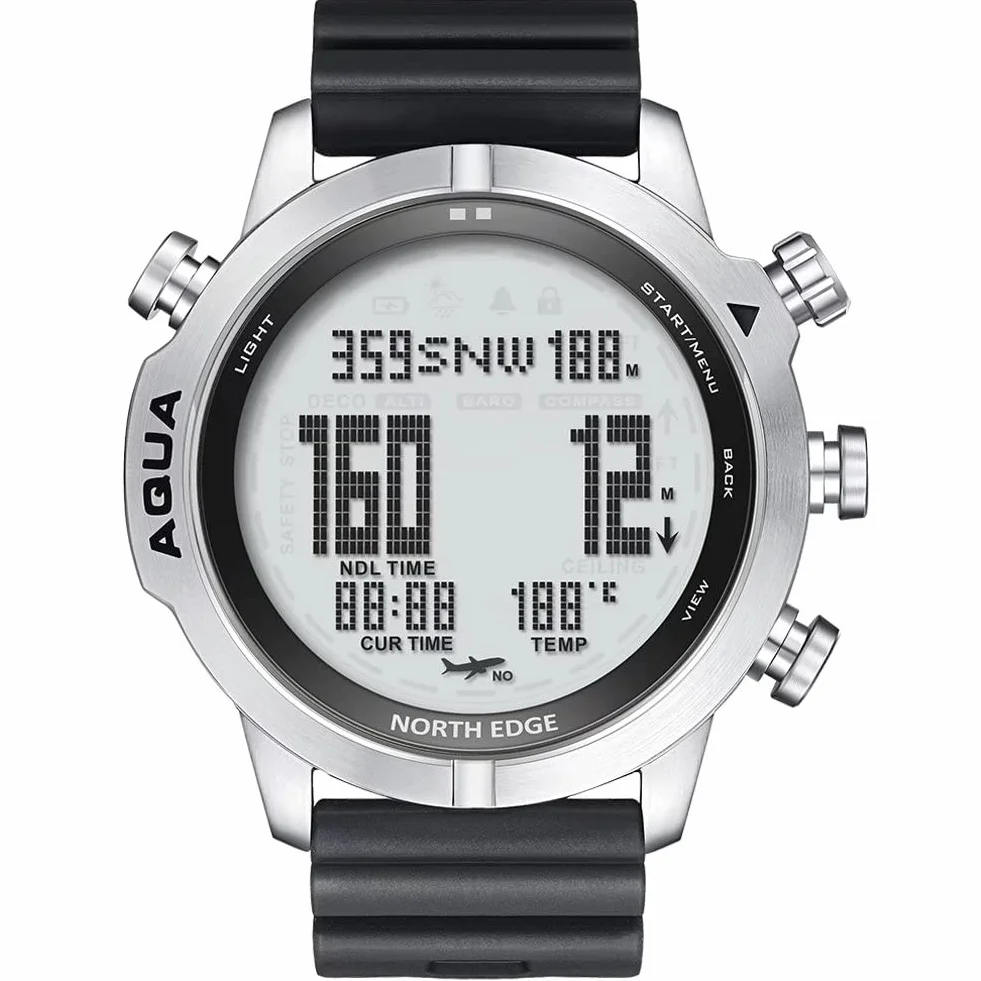 NORTH EDGE AQUA Orologio Da Immersione Professionale Per Computer Da Uomo Scuba Diving 50m Orologi Da Immersione Con Registro Per Immersioni Altimetro Barometro Bussola