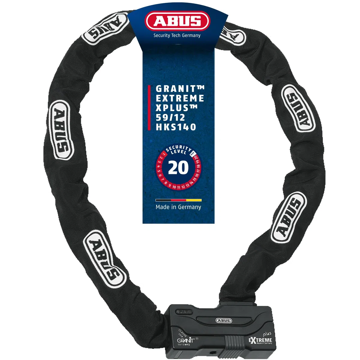 Abus Granit Extreme Plus 59 Lock-Chain 12Mm/140Cm, Lucchetto a Catena, Nero, Unisex