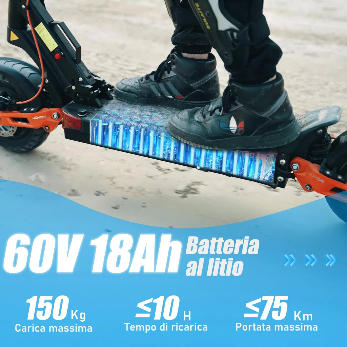 Monopattino Elettrico, autonomia 50-90 km, 48/60V 13/18Ah, portata 150 kg, doppio ammortizzatore, freni a disco anteriori e posteriori, monopattino elettrico pieghevole per adulti