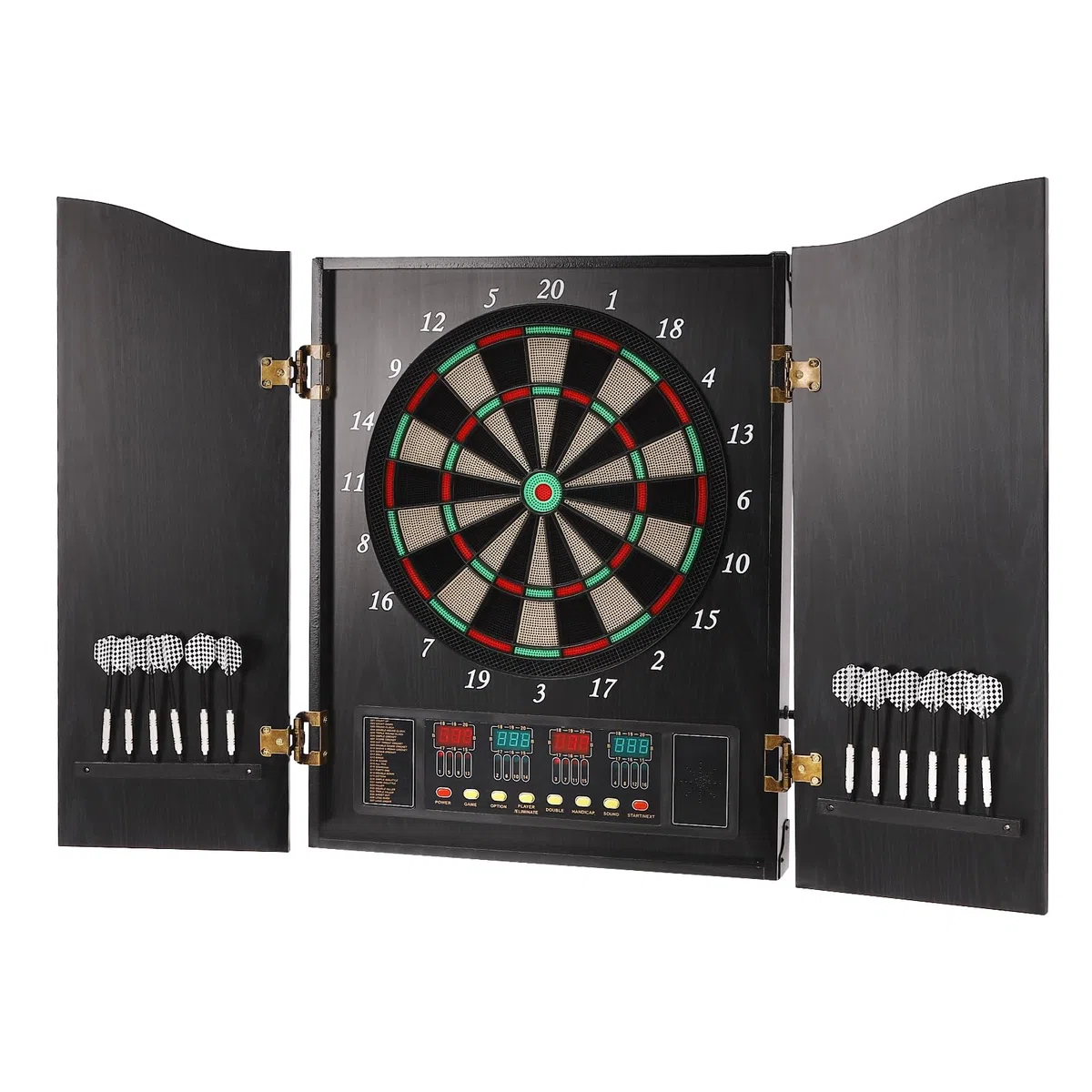 Set di bersaglio elettronico per freccette, professionale, con 4 display a LED e 12 freccette, 27 categorie di gioco da 1 a 16 giocatori