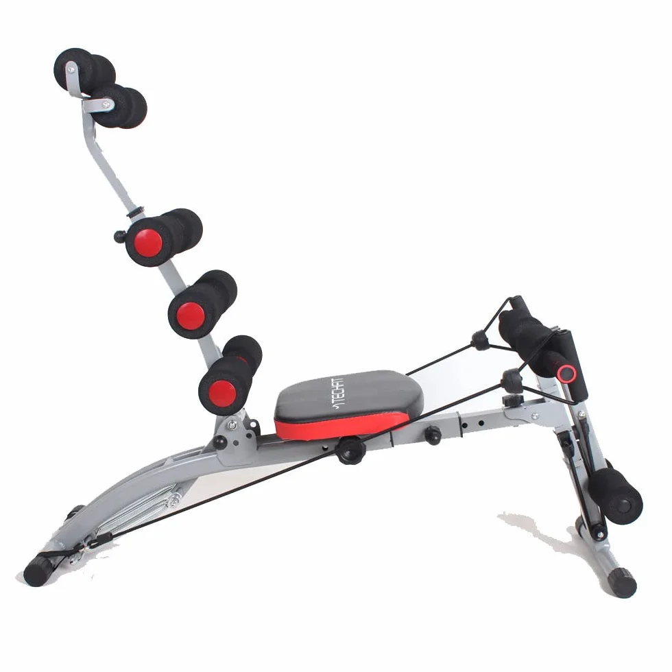 TechFit Panca Multifunzione Multi Crunch Total Trainer - Rivoluzionario 6 in 1 Panca Addominali, Ideale per tonificare ed esercitare i Muscoli Addominali, Vita, Schiena, Spalle e Gambe