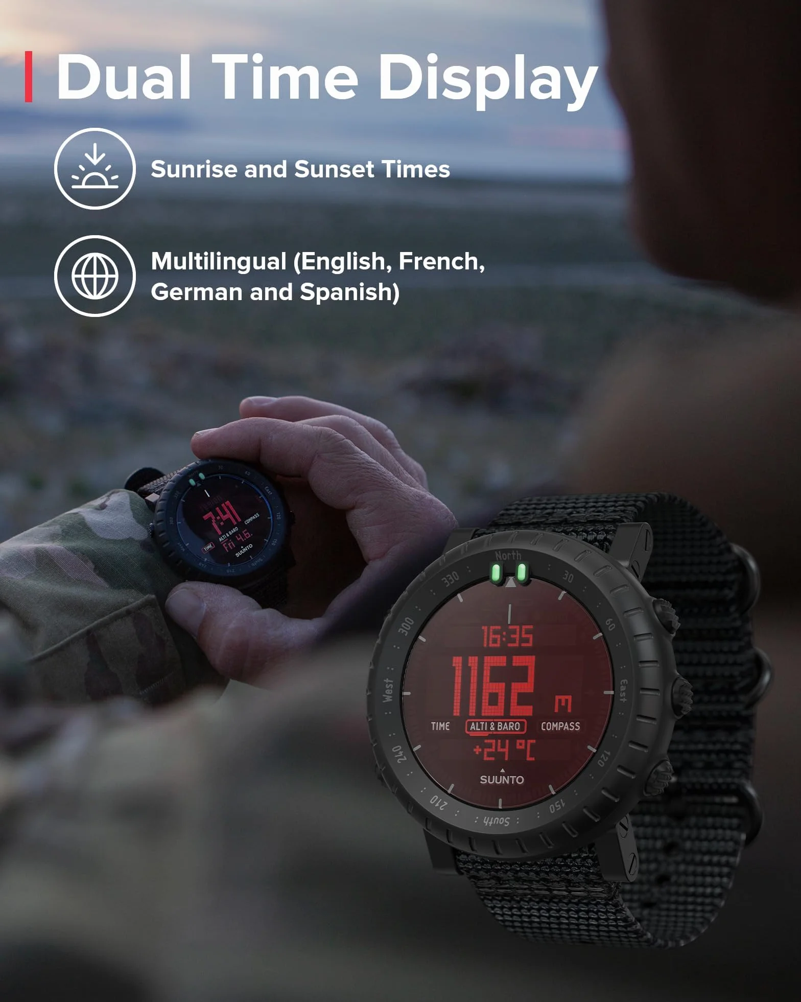 Suunto Core Alpha Stealth Orologio outdoor con altimetro, barometro e bussola