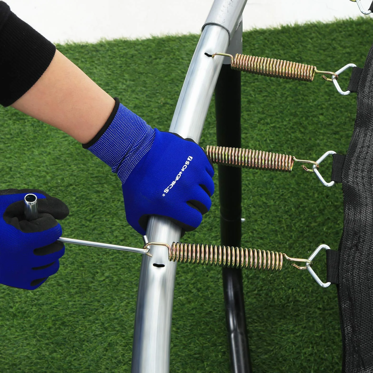 SONGMICS Tappeto per Trampolino di Ricambio, Tappeto Elastico da 208/263/324 cm di Diametro, Adatto per Trampolino da 244/305/366 cm, Ricambio per Trampolino, Nero