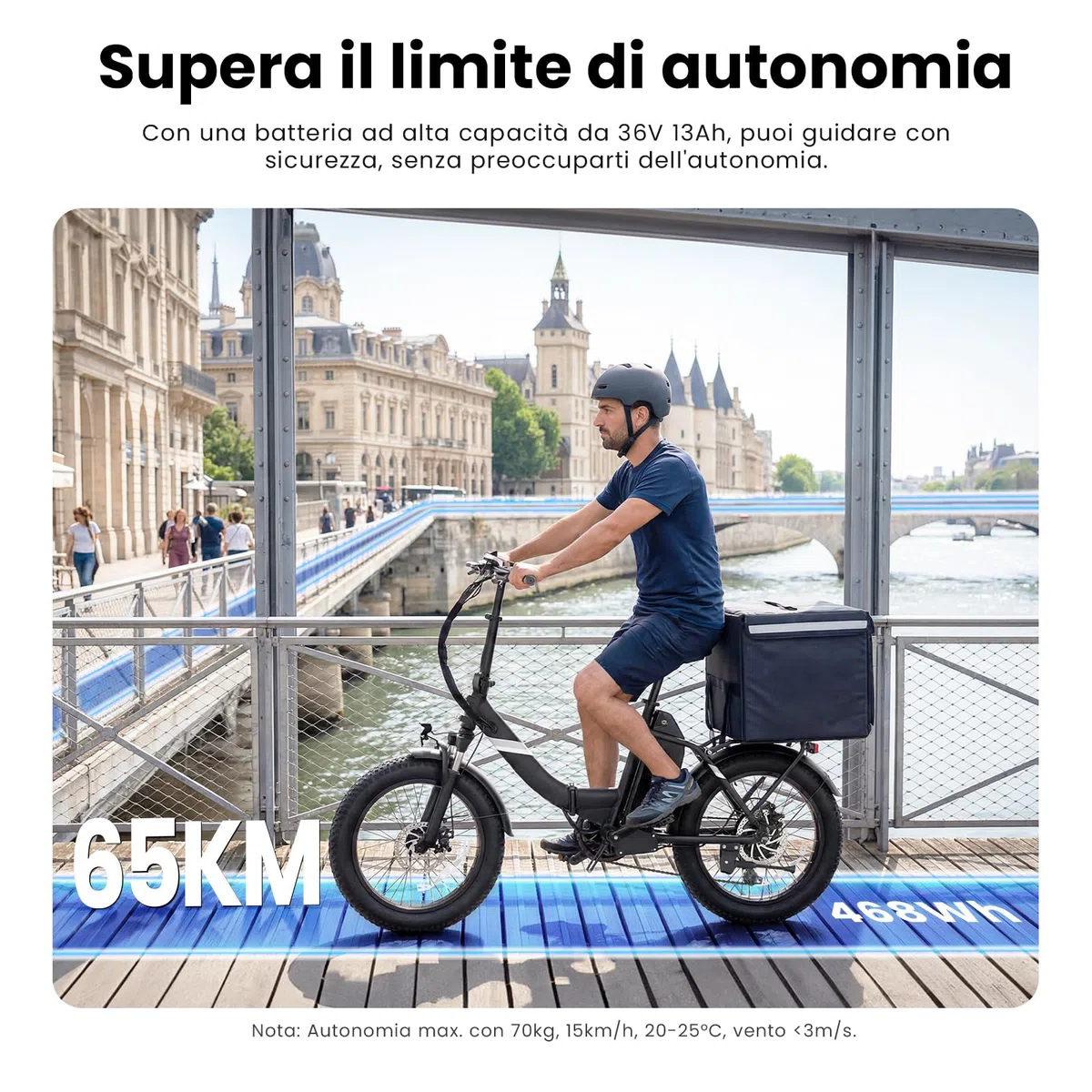 Touroll Bicicletta Elettrica, S3/S3 Pro Bici Elettrica pieghevole, 20"×3.0" fat bike elettrica, Autonomia 195 KM, Forcella Ammortizzata,Batteria Rimovibile