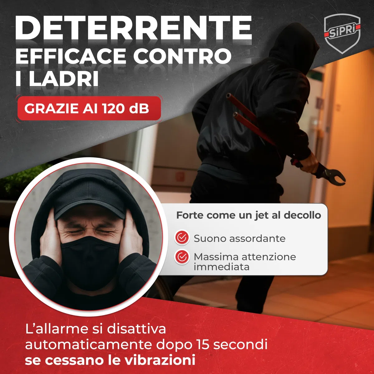 SIPRI Lucchetto pieghevole per bicicletta con allarme, 120 dB, pieghevole, ad alta sicurezza, per e-bike, scooter e moto, in acciaio da 8 mm, 116 cm, resistente alle intemperie, robusto lucchetto con
