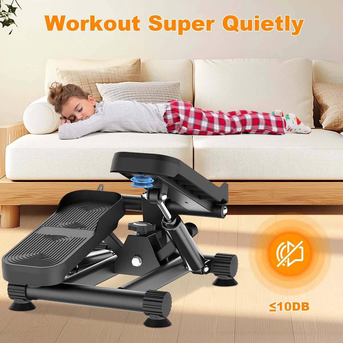 Dskeuzeew Stepper 2 in 1 per Casa Con Power Ropes, Mini Cyclette Con Display LED, Sistema Idraulico per Allenamento Gambe/Braccio/Glutei, Carico Massimo 150 kg