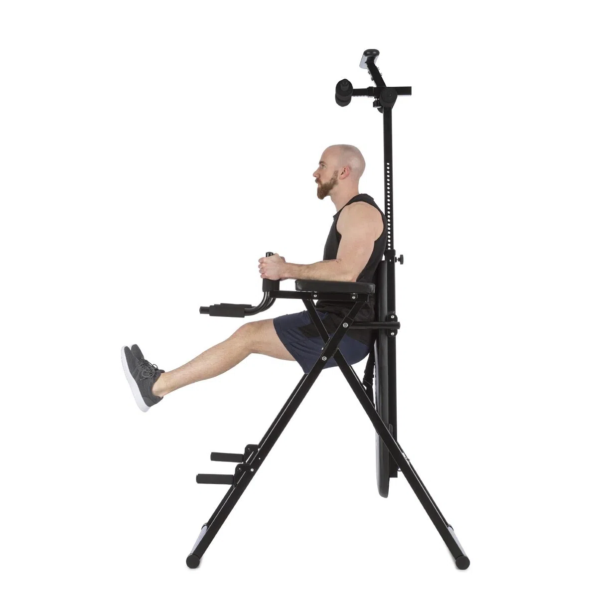 Klarfit Power-Gym - Panca a inversione, per la schiena, per allenamento multiuso, 6 in 1, inversione, push-up, squat, chin-up, dips & ab-training, fino a 120 kg, regolabile, nero
