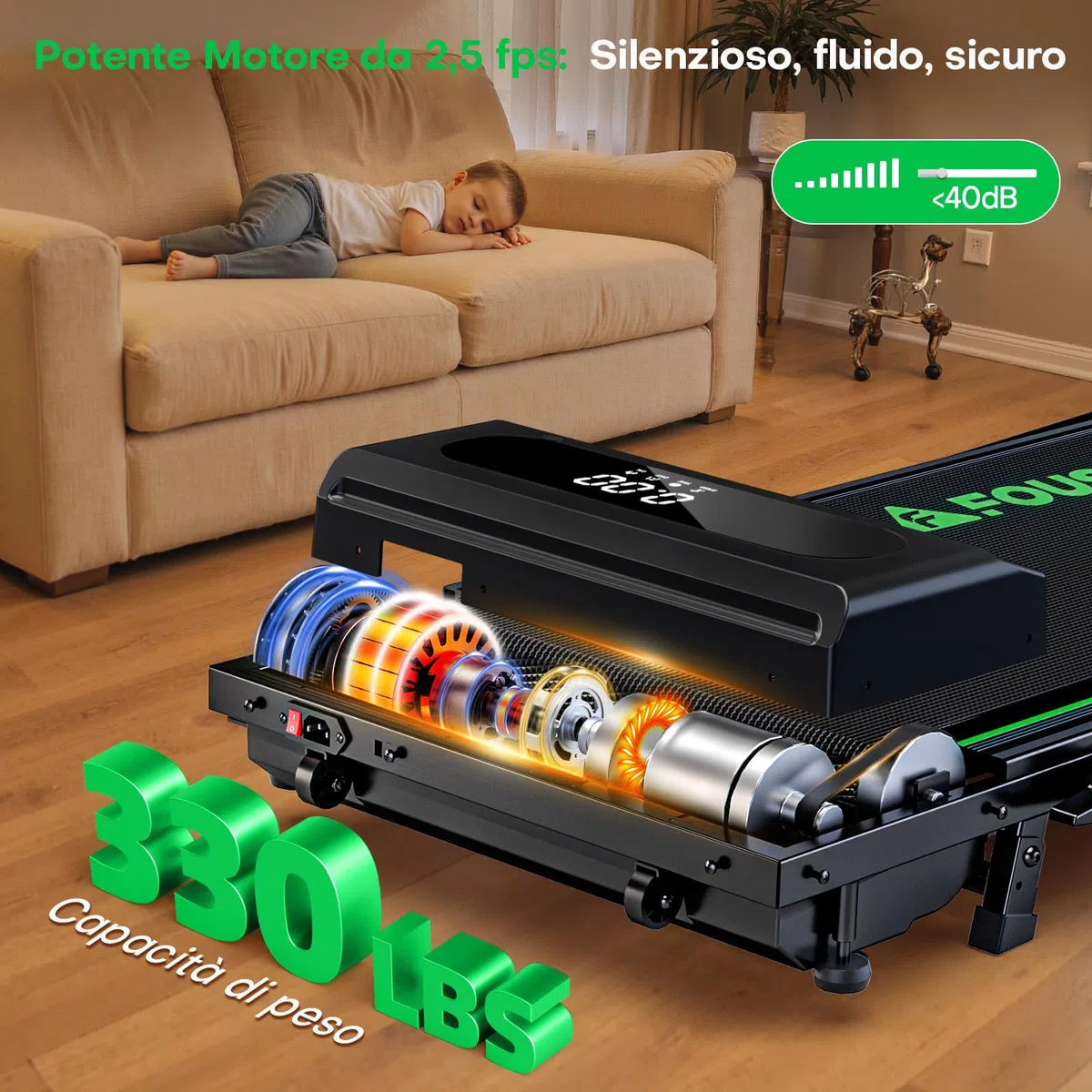 Tapis Roulant Elettrico Pieghevole 1-12km/h, 5 in 1 tapirulan con Inclinazione, Salvaspazio Con Doppio Display LED, Supporto per App e Tablet, Telecomando, Nessuna Installazione Richiesta