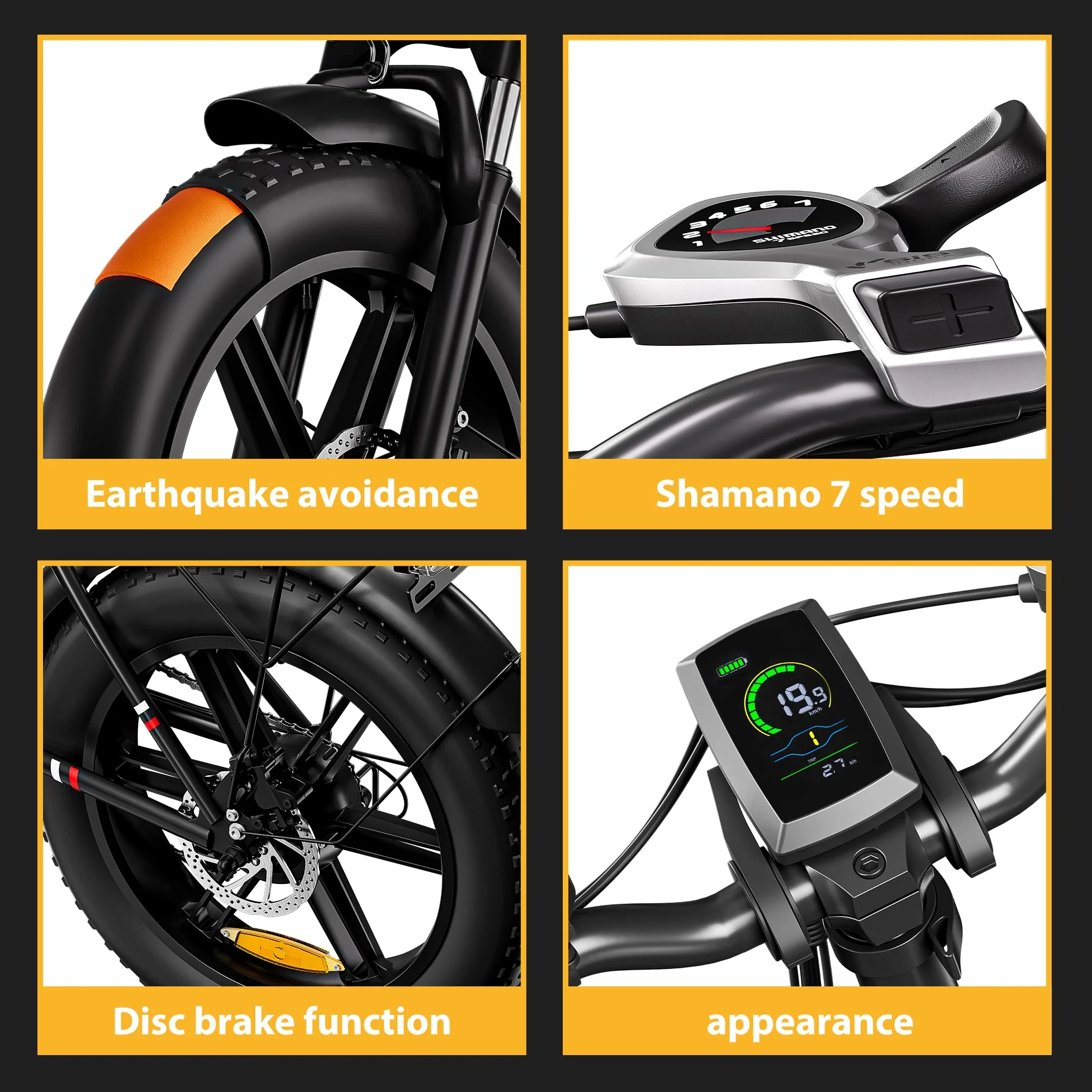 Miyazaki Bicicletta Elettrica Pieghevole per Adulti – Ebike con Motore Brushless – Batteria Rimovibile 48V 14Ah – Bicicletta Elettrica Pieghevole con Pneumatici Fat 20"×4.0" – Telaio in Alluminio Aero