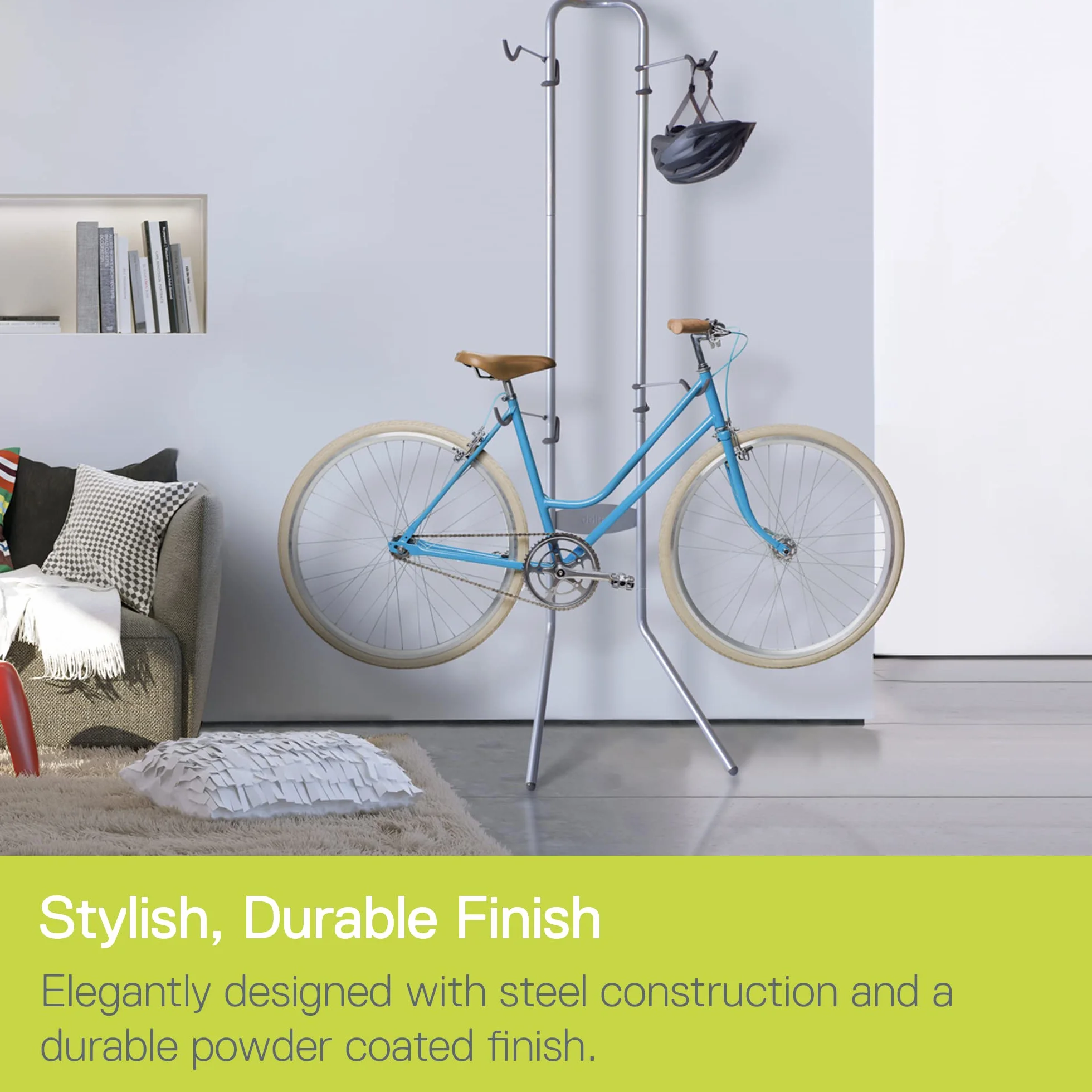 Michelangelo Gravity 2 Bike Storage Rack - Stand Portabiciclette Michelangelo Gravity, ideale per garage, uffici, appartamenti o altri spazi interni –. Non richiede di praticare fori nelle pareti.