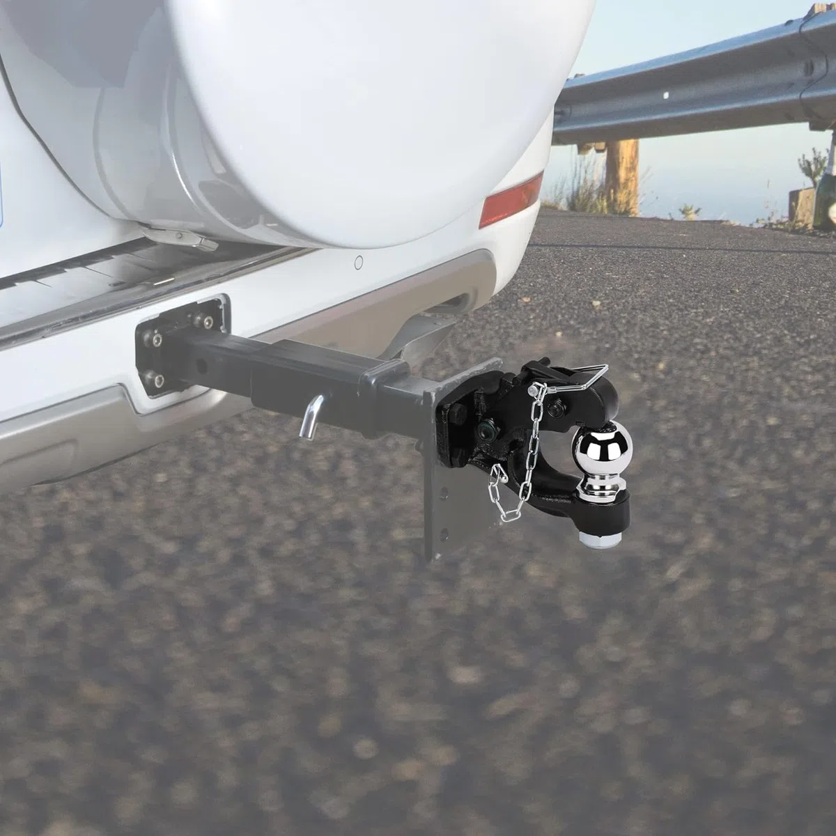 HEYOUTH Gancio di traino Ø 50mm Testa a sfera, fino a 8000kg/8T Giunto combinato Testa di accoppiamento in nero, Gancio di traino a sfera, per Transporter, Pick-Up, Auto Quad, Trattore e molto altro