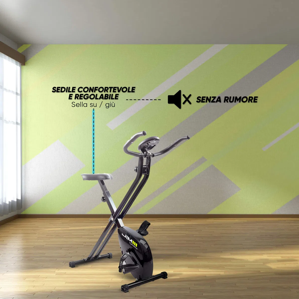 JIM Fitness Cyclette Sport Tech, nero