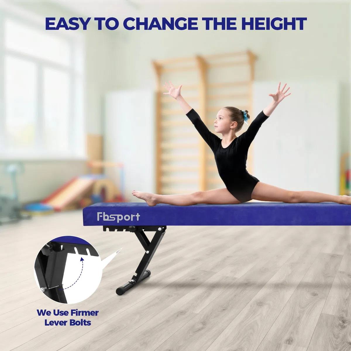 trave ginnastica artistica per casa Regolabile 244CM, 5 altezza regolabiletrave ginnastica trave di equilibrio ginnastica ad alto e basso livello Fascia da pavimento Altamente stabile per bambini