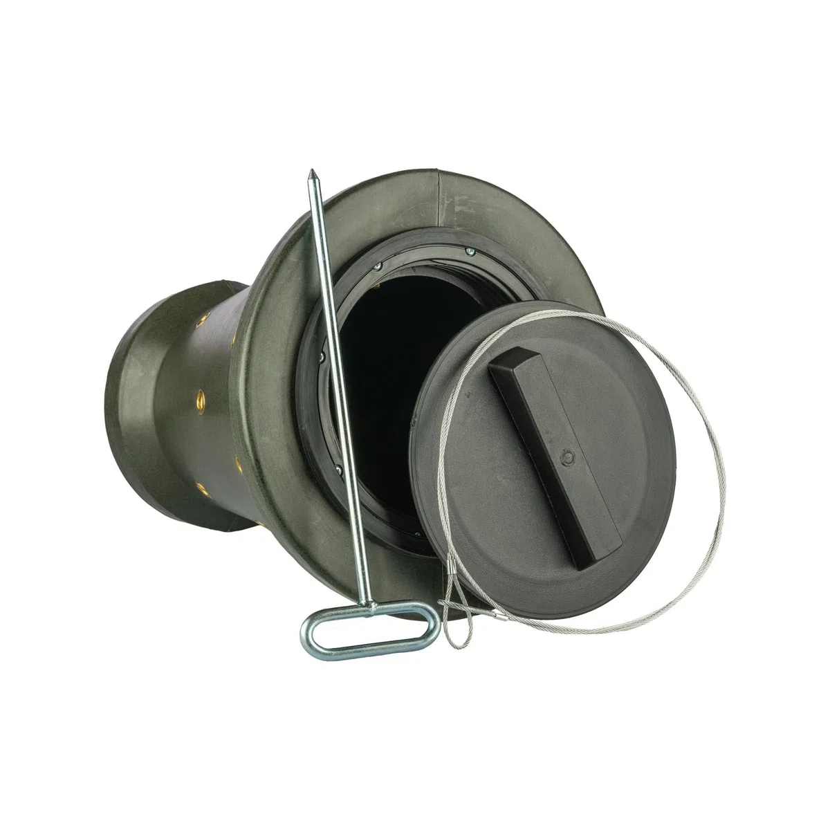 EUROHUNT - Cono di alimentazione 2.0 con ancoraggio a terra e corda di fissaggio, rinforzato con occhielli in metallo, fori spessi 14 mm, verde, portata massima 18 kg