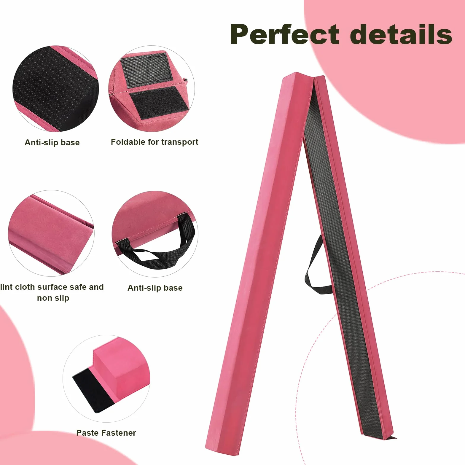 FBSPORT Trave Ginnastica Artistica 240/270/300 cm Trave da Pavimento Tappeto Artistica Trave di Equilibrio Pieghevole, Trave di Equilibrio per Ginnastica a Strati Floccanti, Equilibrio per Bambini