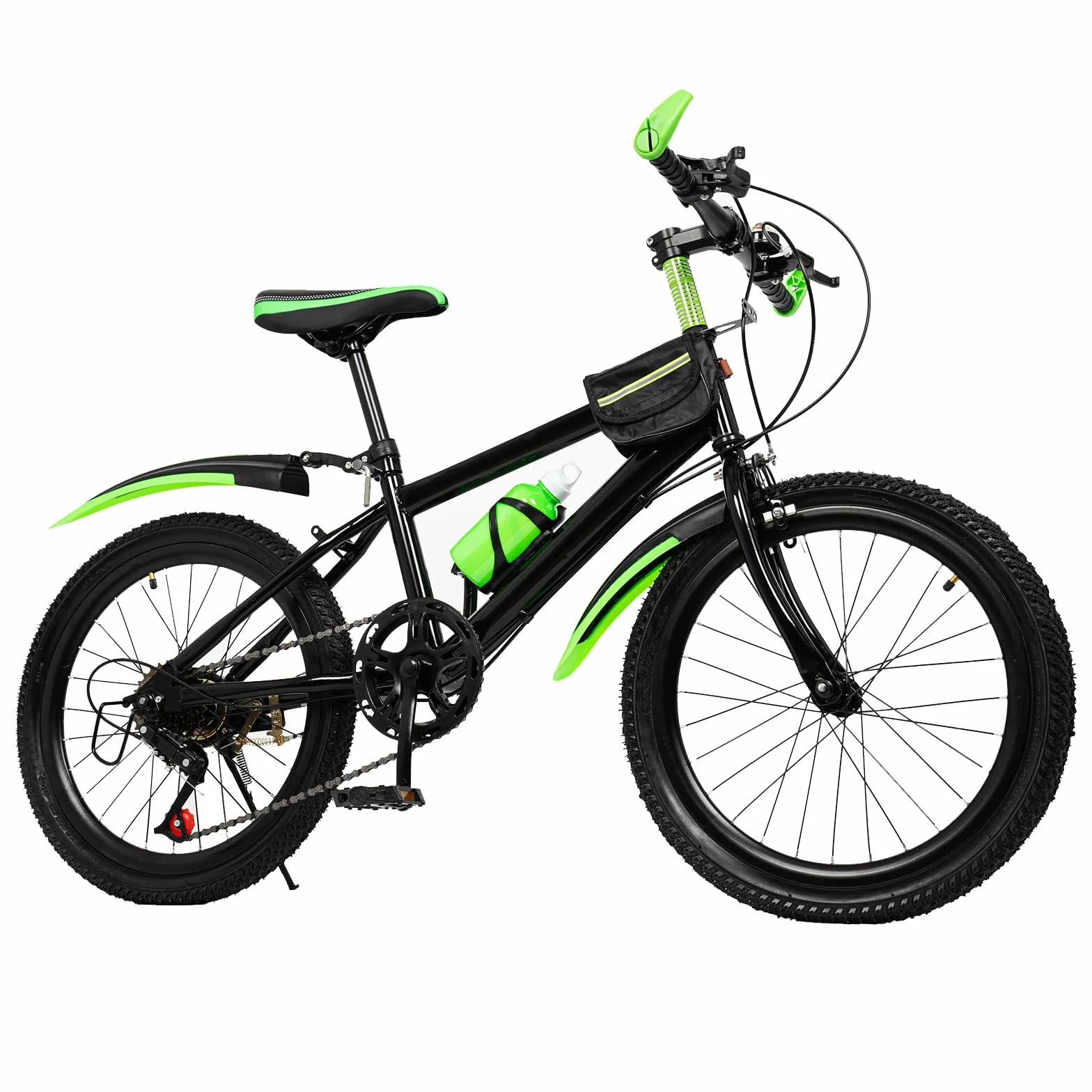 Bicicletta per bambini da 20 pollici, mountain bike, bicicletta con parafango, bottiglia d'acqua e campana bussola, robusto telaio in acciaio al carbonio, per ragazzi e ragazze 8-12 anni, per