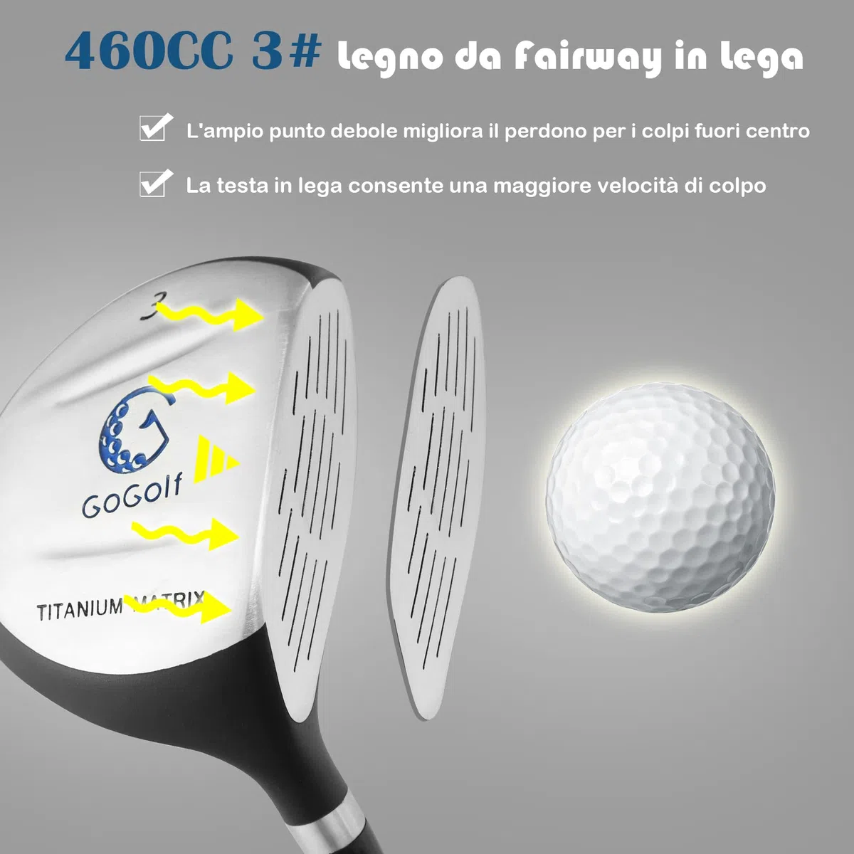 COSTWAY Set di Mazze da Golf per Bambini 11-13 Anni, con Legno da Fairway 3, Ferri 7 e 9, Putter, Coprimazze e Sacca da Golf, per Bambini e Bambine Destrimani