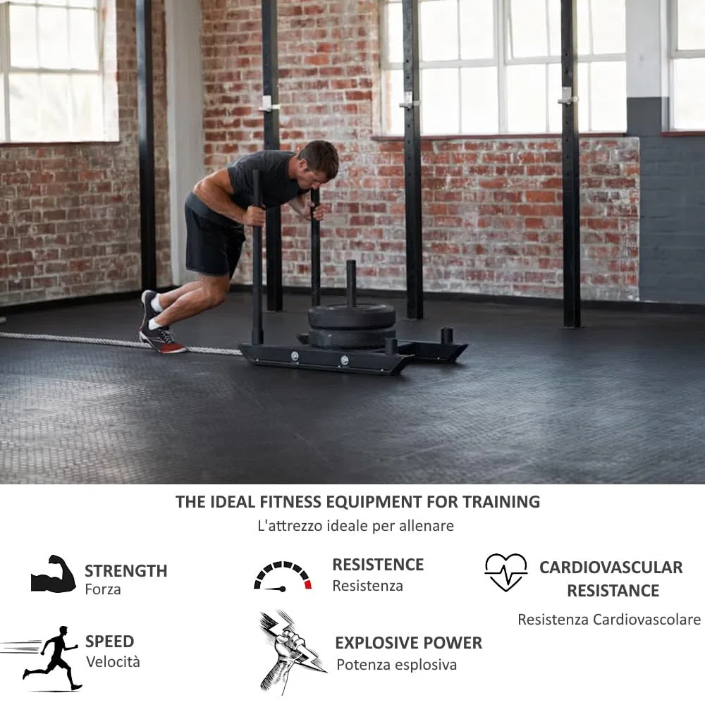 FFitness Slitta Crossfit Cross-Training Slitta Da Allenamento con i Pesi Allena Forza Velocità Potenza Slitta a Spinta da Traino