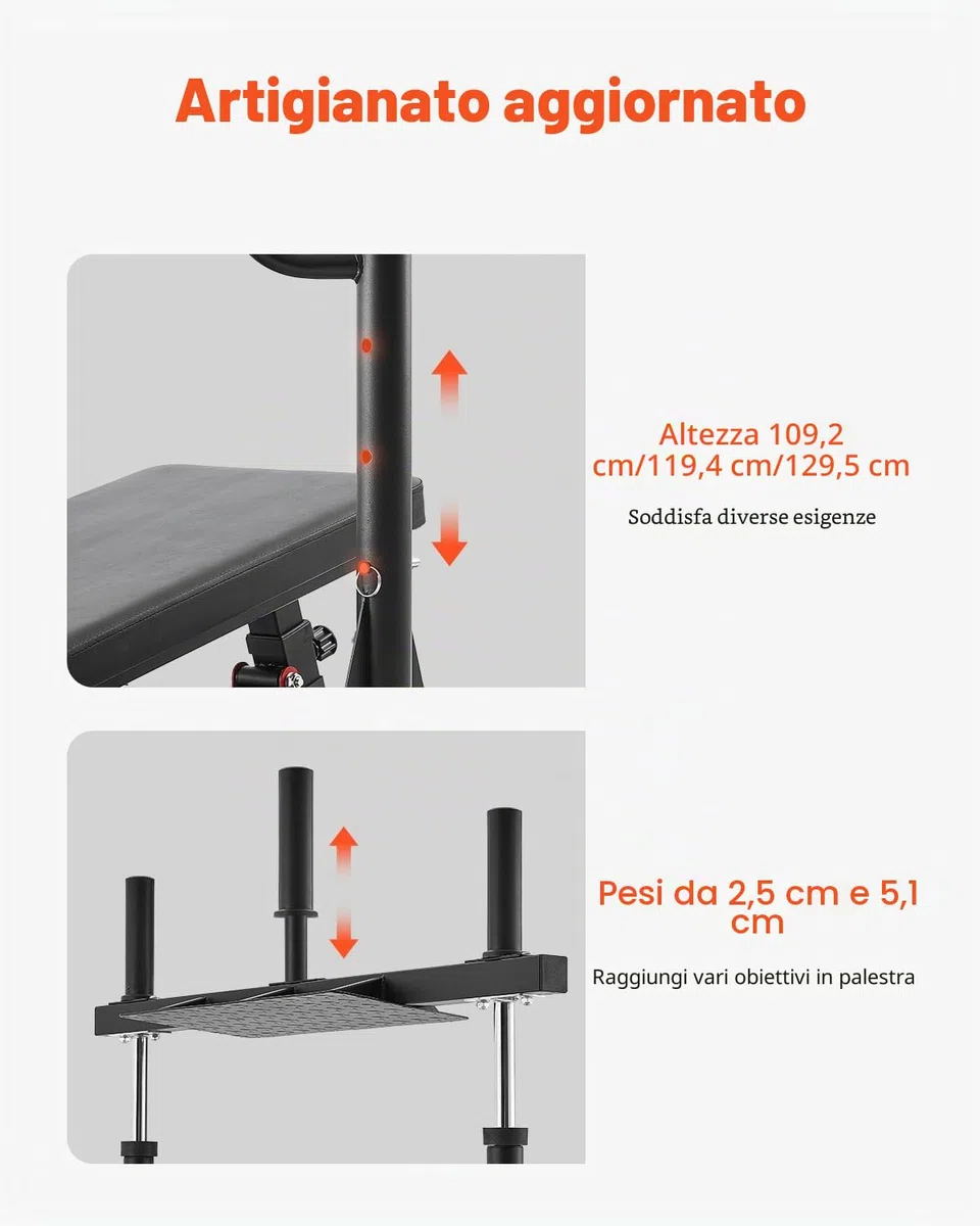 VEVOR Macchina per Pressa per Gambe Verticale, Attrezzatura Regolabile per Allenamento con Pressa per Gambe in Acciaio al Carbonio, per Palestra Domestica Capacità di 249,5 kg Nero Rosso
