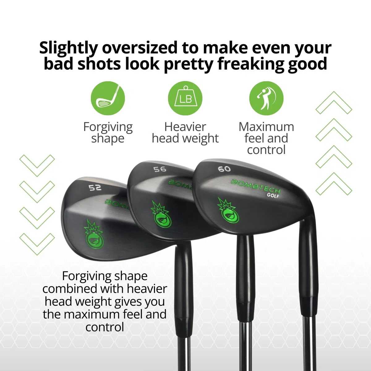 Bombtech Golf Bombtech 52, 56, 60 Wedge Set, Golf Club Uomo