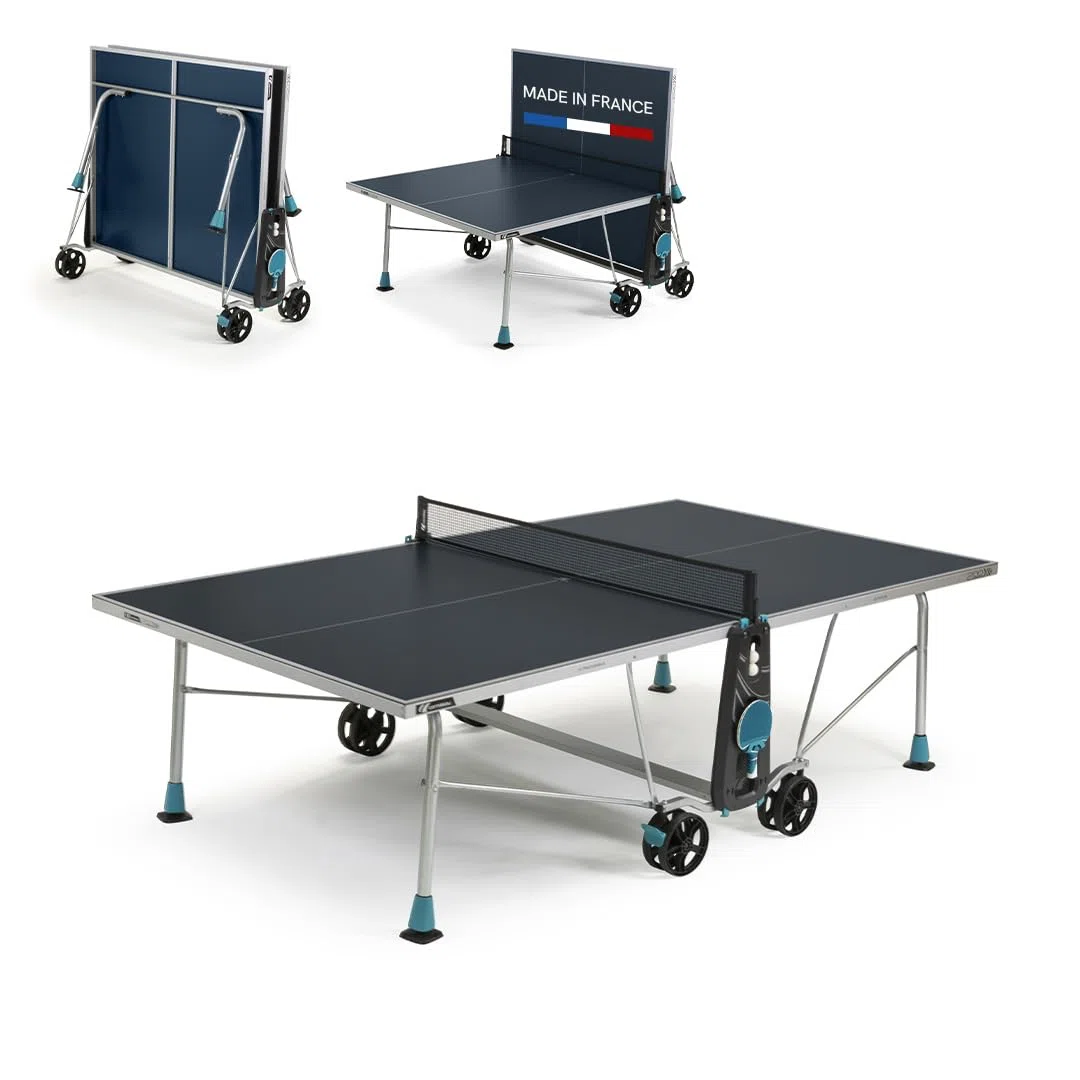 CORNILLEAU - Tavolo da ping pong da esterno 200 x esterno - Laminato 5 mm - FFTT - Compact Technology - SOFTMAT - Blu