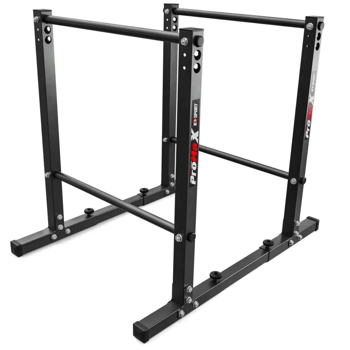 K-Sport - Stazione per affondi, con barre parallele, per piegamenti in verticale, attrezzo stabile e regolabile, per esercizi e fitness, per la palestra in casa