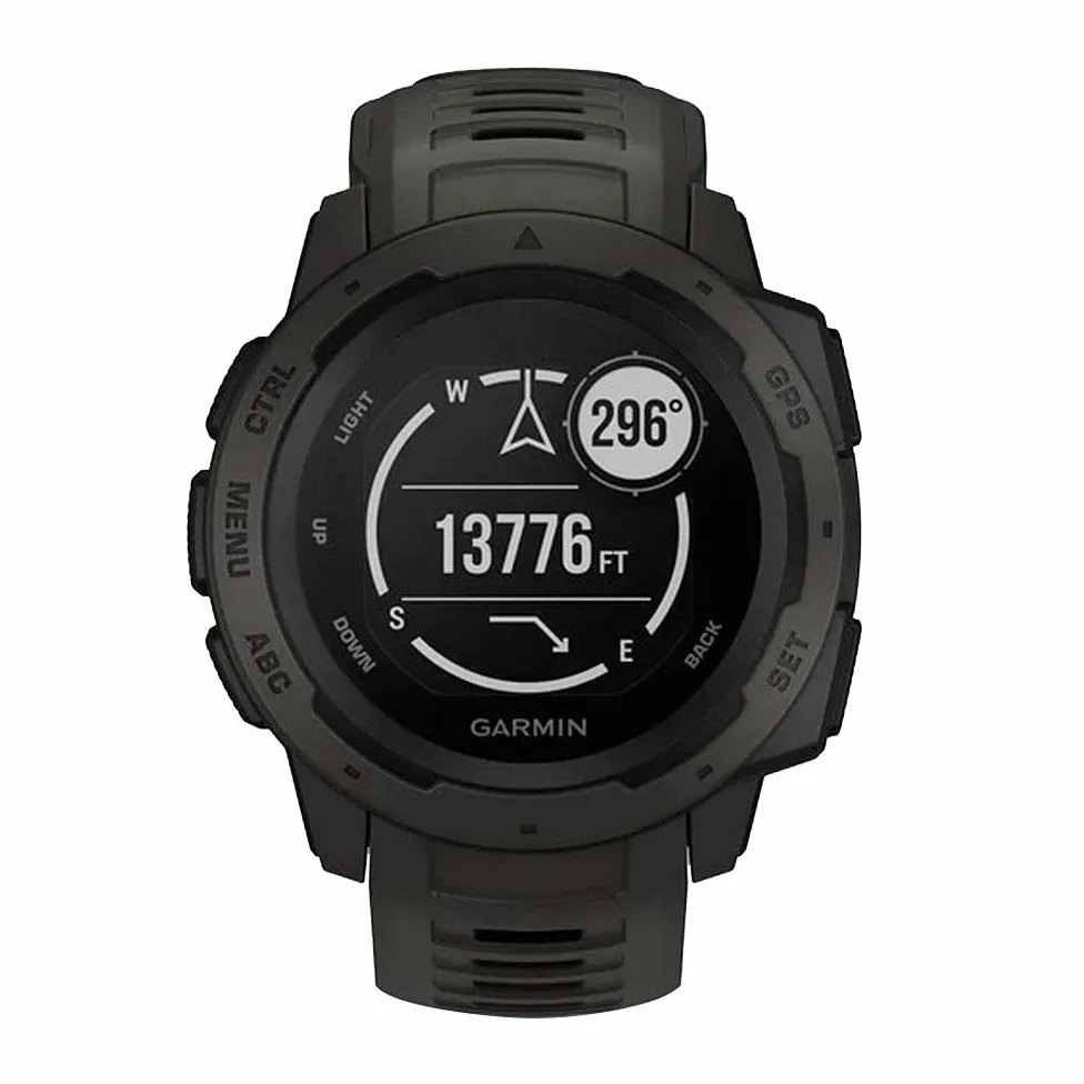 Garmin Instinct Graphite Sportwatch GPS, Regular, Grigio (Ricondizionato)
