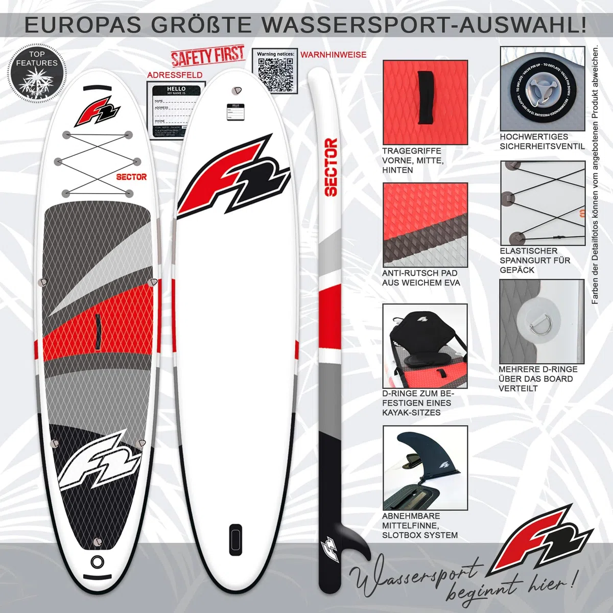 F2 SUP Stand Up Paddle Board Sector Limited Edition 11'5'' Rosso 2024