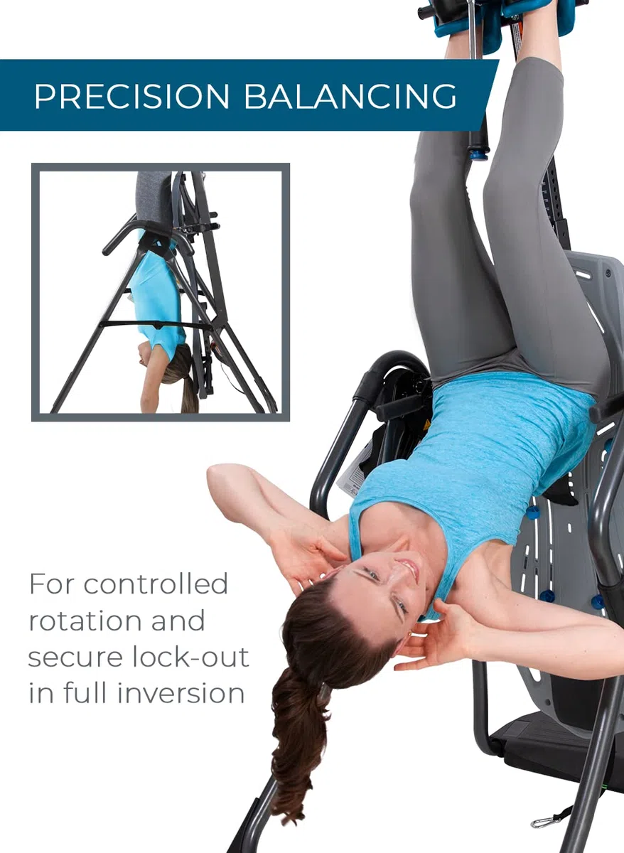 Caredy FitSpine LX9 - Tavolo a inversione modello 2019, chiusura per caviglia facile da raggiungere, kit per alleviare il dolore alla schiena, registrato dalla FDA