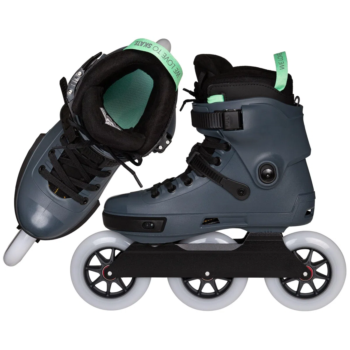 Powerslide Next Pro 110 - Urban Inline Skates con montaggio a 3 punti, misura 36 – 47 – 3 x 110 mm, cuscinetti a sfera ABEC 9 in petrolio/blu scuro