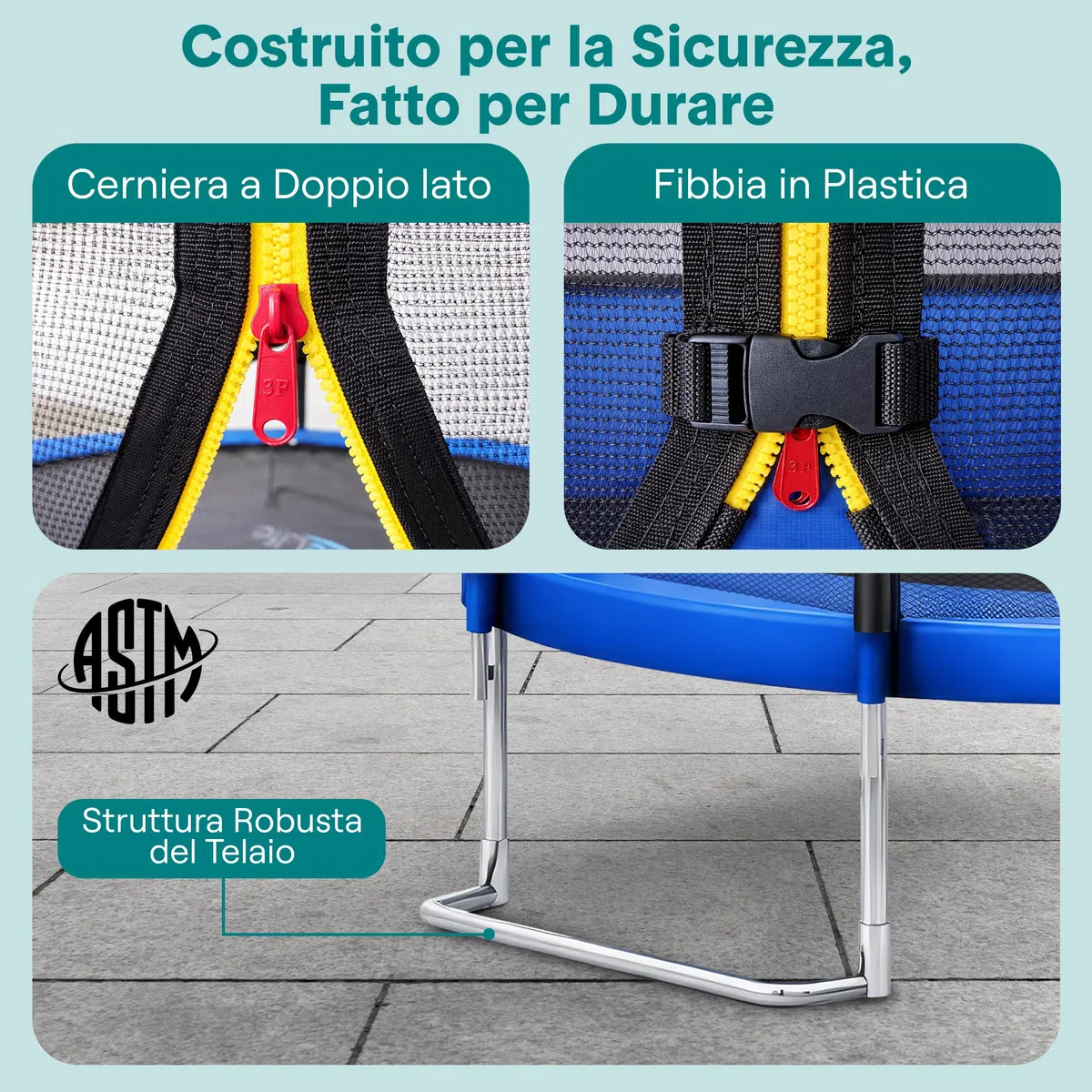 SereneLife Trampolino Elastico per Bambini, Tappeto Elastico Bambini, Robusto, Stabile, Adatto Esterno e Interno