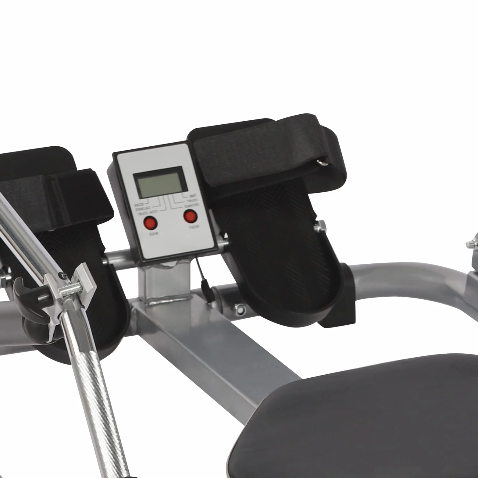 Vogatore idraulico, completamente mobile, regolabile, con resistenza a gradini da 15 a 55 kg, sedile morbido e monitor LCD e guida lunga da 45 pollici per esercizi cardio(scuro)