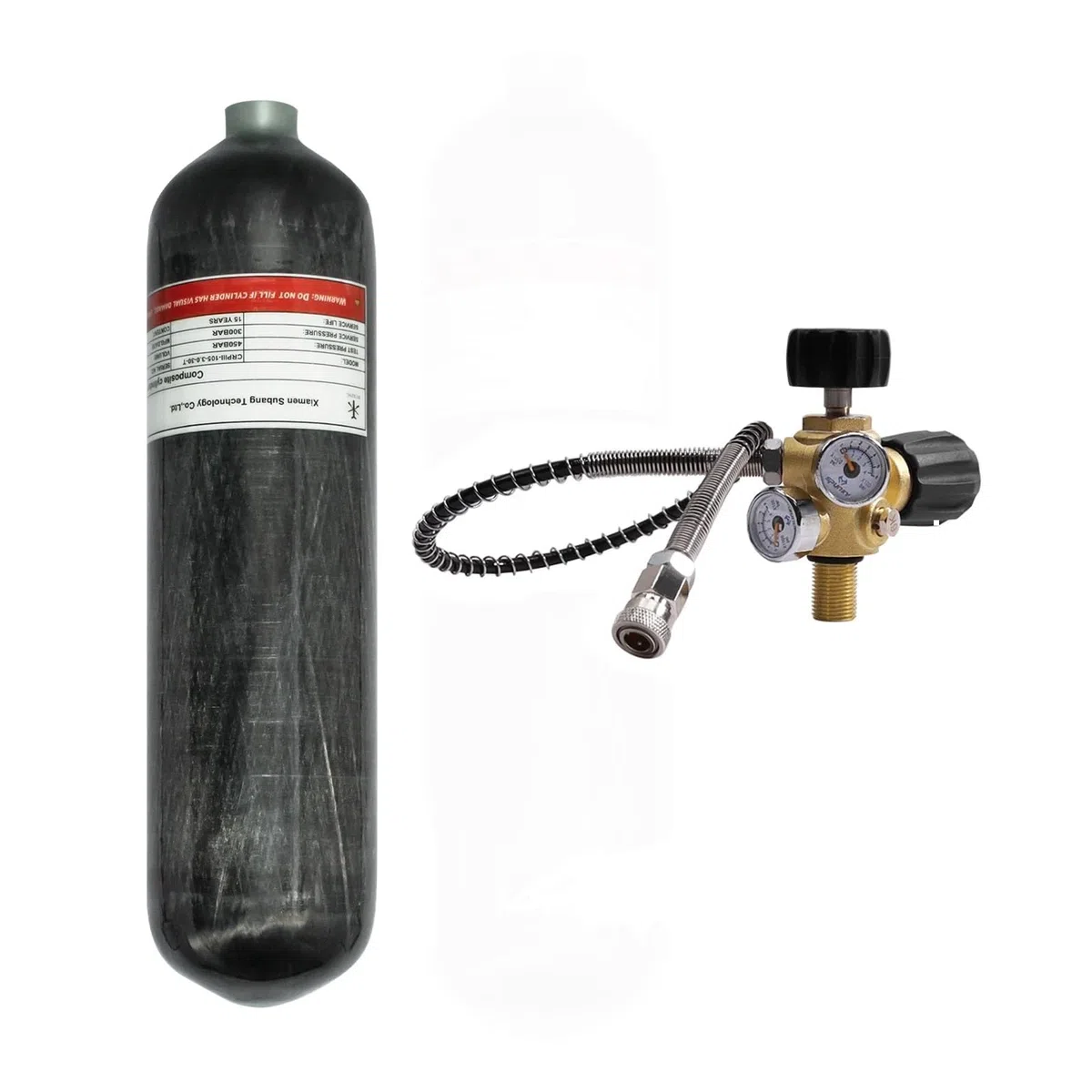 TUXING 4500psi 300Bar 3L In Fibra di Carbonio HPA Serbatoio Cilindro Ad Alta Pressione con Valvola di Regolazione Immersione ARA M18* 1.5