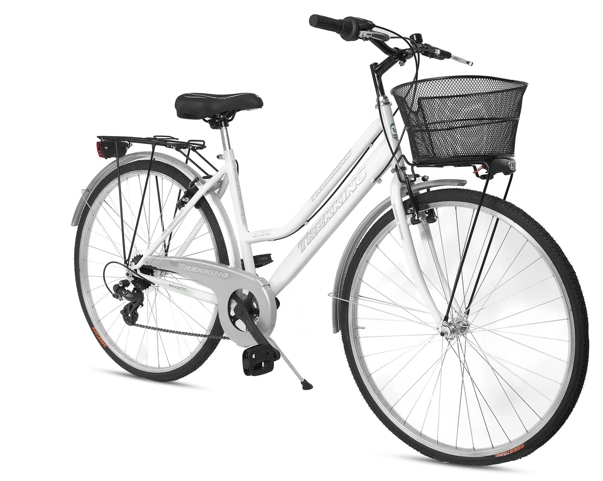 MADICKS Bicicletta Donna da Passeggio Olanda Misura 28 Bici da città Vintage retrò con Cestino Bianca Con Cambio