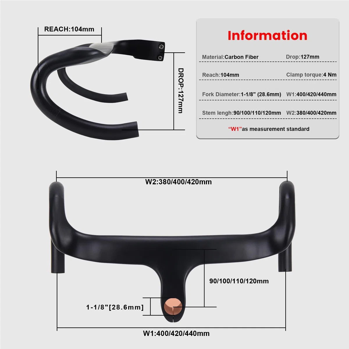RXL SL 28.6 manubri per bici da corsa manubrio integrato bici corsa instradamento interno UD opaco420*100mm