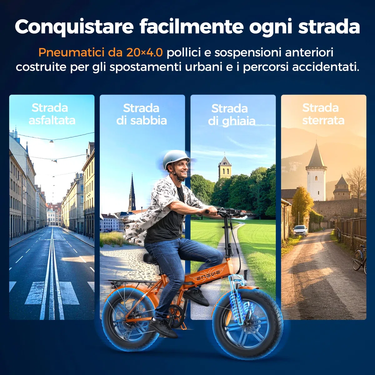 ENGWE EP-2 BOOST Bicicletta Elettrica Pieghevole Con Sensore di Coppia, 48V 13Ah Batteria Rimovibile e 250W Motore Senza Spazzole, Display a LED, 20" x 4.0" Pneumatici Grassi
