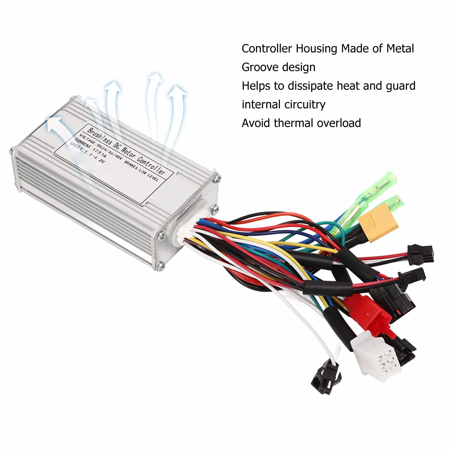 BuyWeek Kit Controller Motore Brushless Bici Elettrica, 24V 36V 48V 250W 350W Bicicletta Elettrica 17a Controller S866 Display LCD Misuratore Pollice Acceleratore 8 Sensore di Assistenza Magnetica