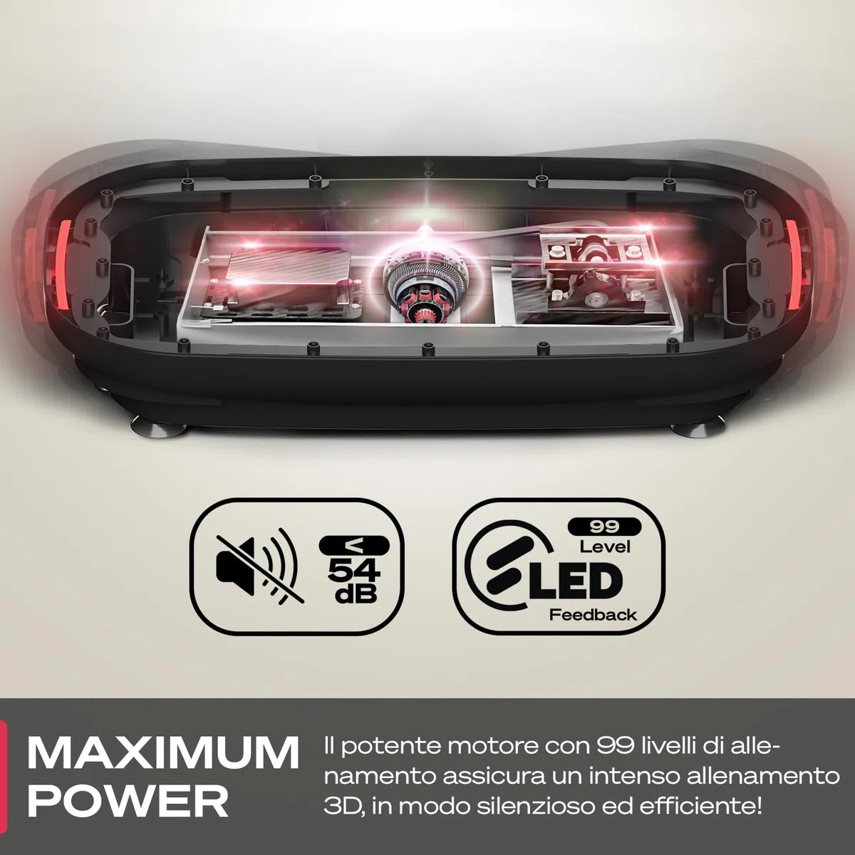 Sportstech VP275 – Piastra vibrante per la casa – 99 livelli di allenamento – Marchio di qualità tedesco – Fitness Training – Brucia i grassi e costruzione muscolare – Design antiscivolo 3D – App STL